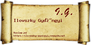 Ilovszky Gyöngyi névjegykártya